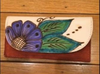 Unique Hand Made Leather Hand Painted Wallet
