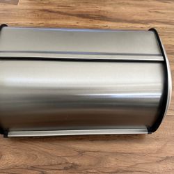 OGGI Stainless Steel Roll Top Bread Box Silver 17.5”x7.5” Like New