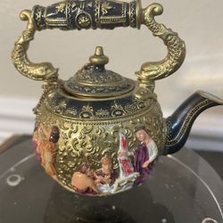 Mini Vienna Miniature Gold Hand Painted Resin Teapot
