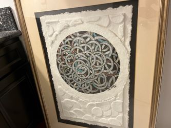 Chrishawn 'Circle Revised' Framed Mixed Media Art