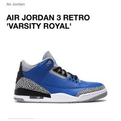 Air Jordan 3 Retro Varsity Royal