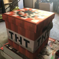Minecraft TNT Fabric Storage Bin Cube 