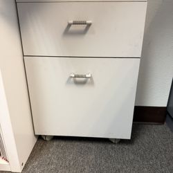 Heavy-Duty 2-Drawers Rolling File Cabinet- Light gray