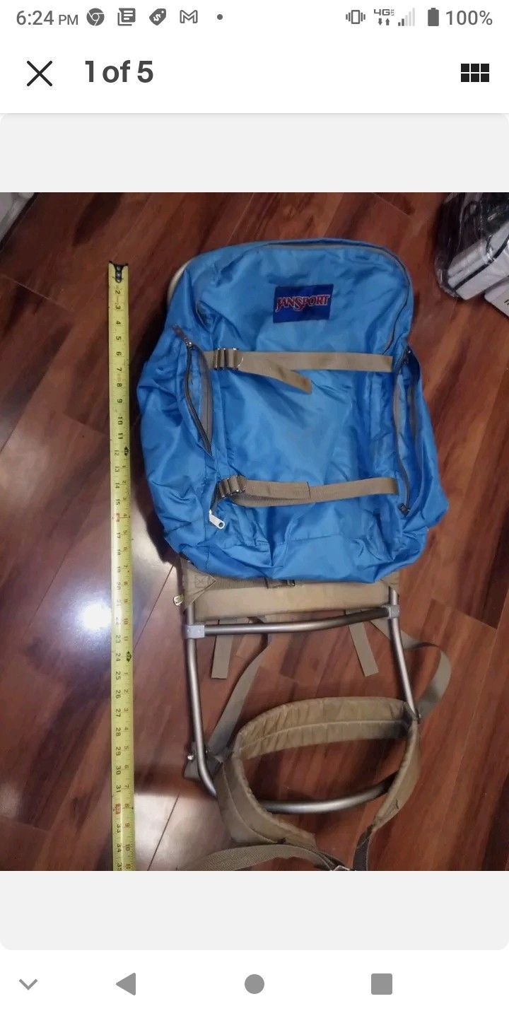 VTG Jansport K2 External Frame Backpack Blue Camping USA Back Pack Hiking