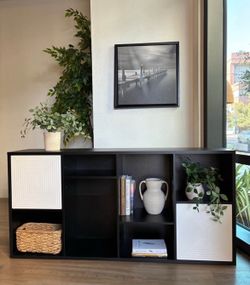 Modern Black & White Storage Console / Bookcase