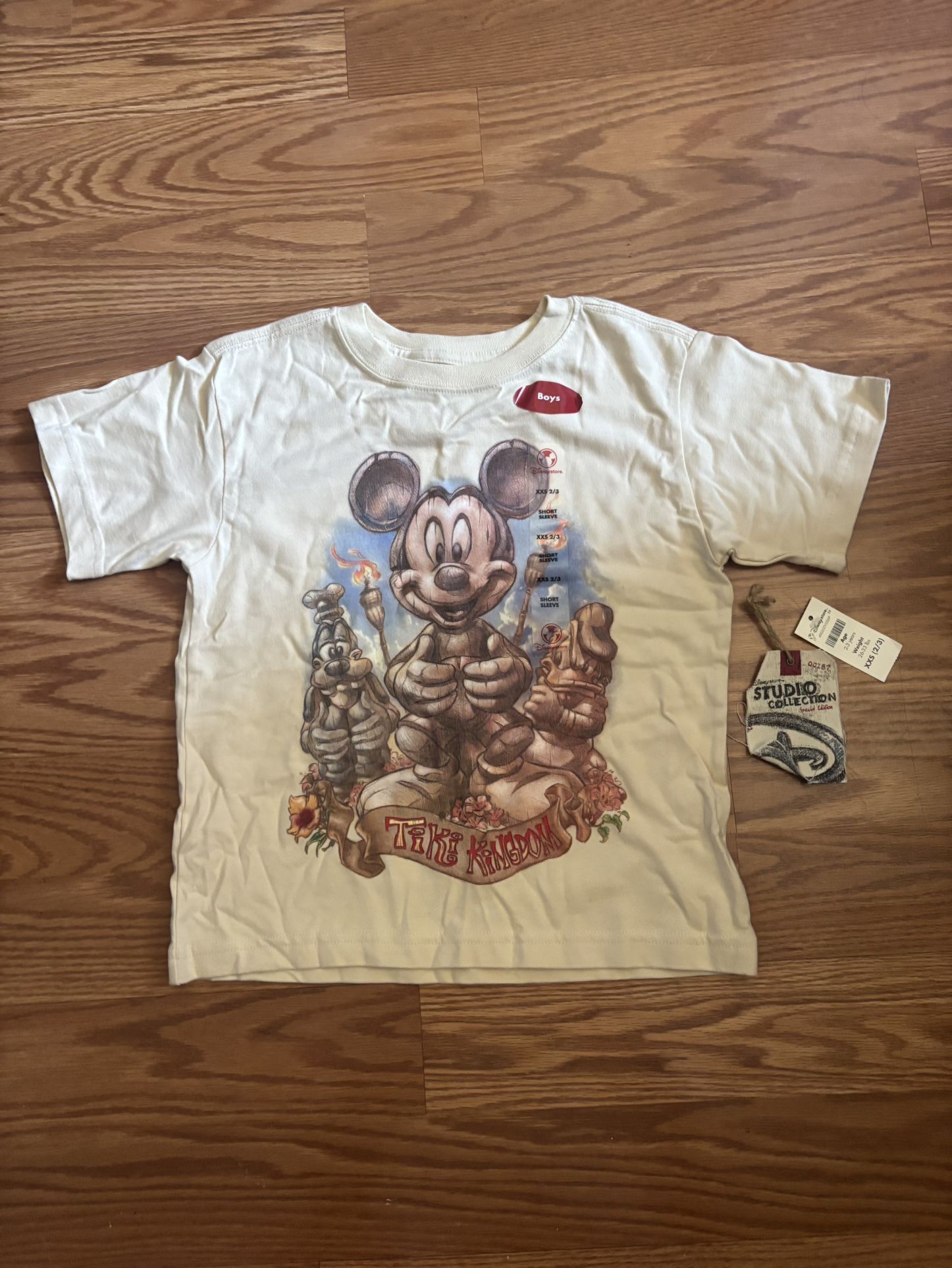 Vintage Disney Brand New With Tags Mickey Mouse Tiki Kingdom Boys Size 2/3 Years