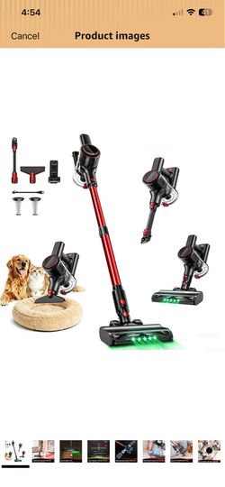 Cordless Vacuum Cleaner, 45KPA Stick Vacuum, 45Mins Runtime, 8-in-1 Anti-Tangle Vacuum Cleaners for Home with LED Display, Rechargeable Lightweight Va
