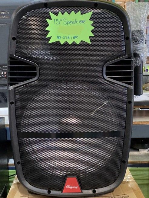 Brand New Ridgeway QS-3707BR Single 15” Portable Rechargeable Speaker