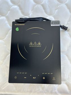Bonsenkitchen 1800W Portable Induction Cooktop w ETL Approved, Electric Single Countertop Burner with LCD Touch Screen Sensor and Digital Timer