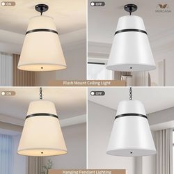 Mercasa Modern Fabric Drum Ceiling Light