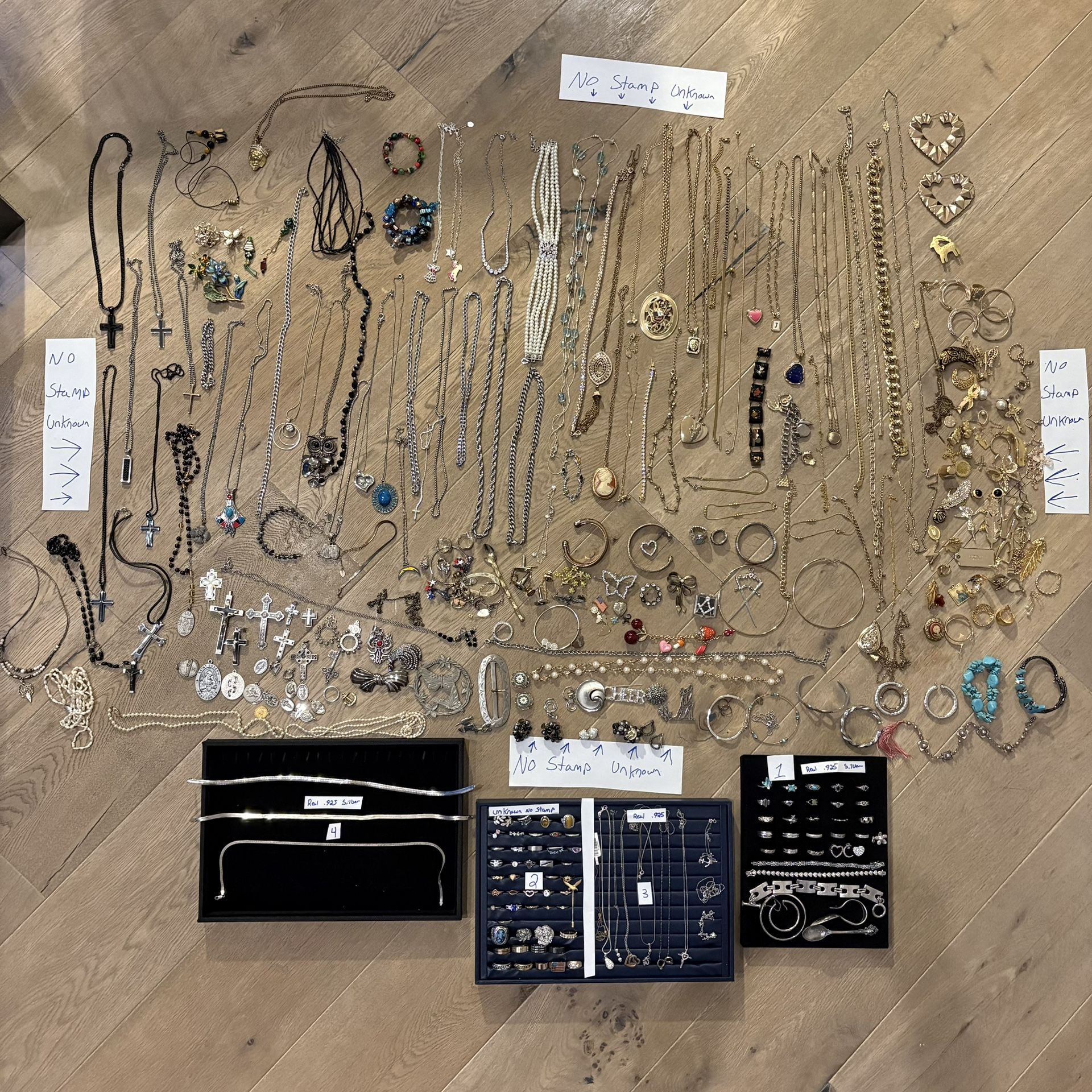 Gold And Silver Jewelry Over 400 Grams Of Silver Read Description