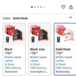 Red Light Therapy Facial Mask- LED Infrared(gold)