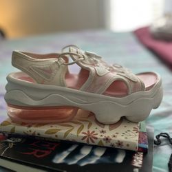 Pink And White Nike Slides 