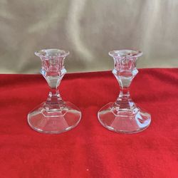 Crystal Tapered Candleholder Set