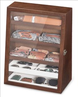 Wood Display Case with Glass Door