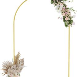 UDEAR 6.6 -foot metal arch stand, for wedding backdrops, climbing plants, event decorations, and outdoor ceremonies, gold.