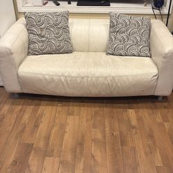 Old White Leather Couch