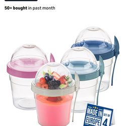Crystalia 4 Pack - 17oz Yogurt Parfait Cups New in box ($12)