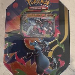 Pokémon Mega Charizard Tin (SEALED) — 4 Booster Packs + $10 Promo Card — $40