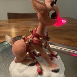 Vintage Enesco Rudolph W/ Lighted Nose