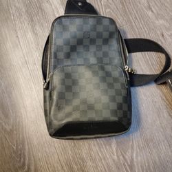 Lois Vuitton Dameir Graphite Black Sling 