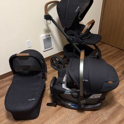 Nuna Mixx Next  Stroller and Car seat and Bassinet 