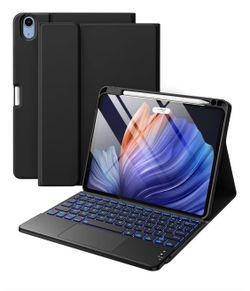 Compatible with iPad Air 11 Inch & Air 5th/ Air 4th Generation Case with Keyboard - Multi-Touch Trackpad, 7-Color Backlit, Detachable Folio Keyboard