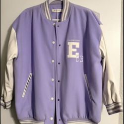 Lavender Varsity Jacket – College Style – Size S/M