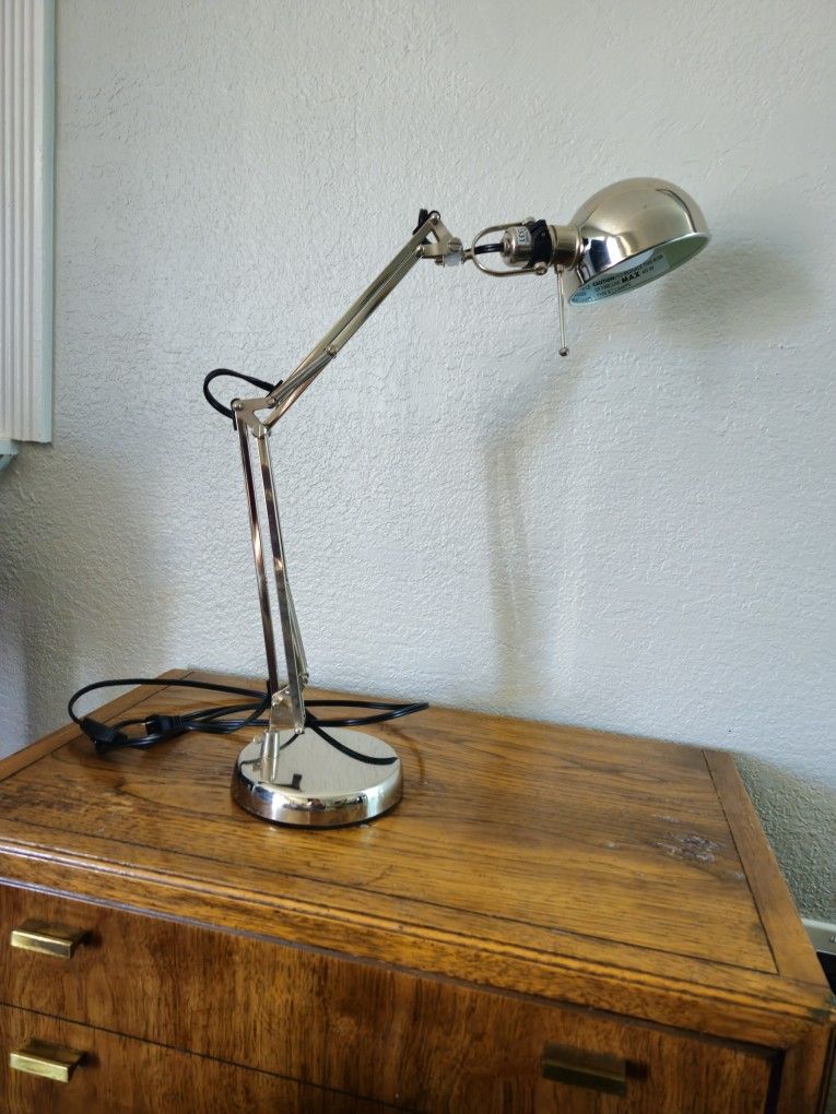 Functional, Adjustable Silver-Colored Desk Lamp