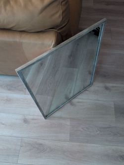 Rectangular Mirror with Gray Wood Frame 2x3ft