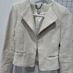 H&M Cream Crop Blazer Size 2 
