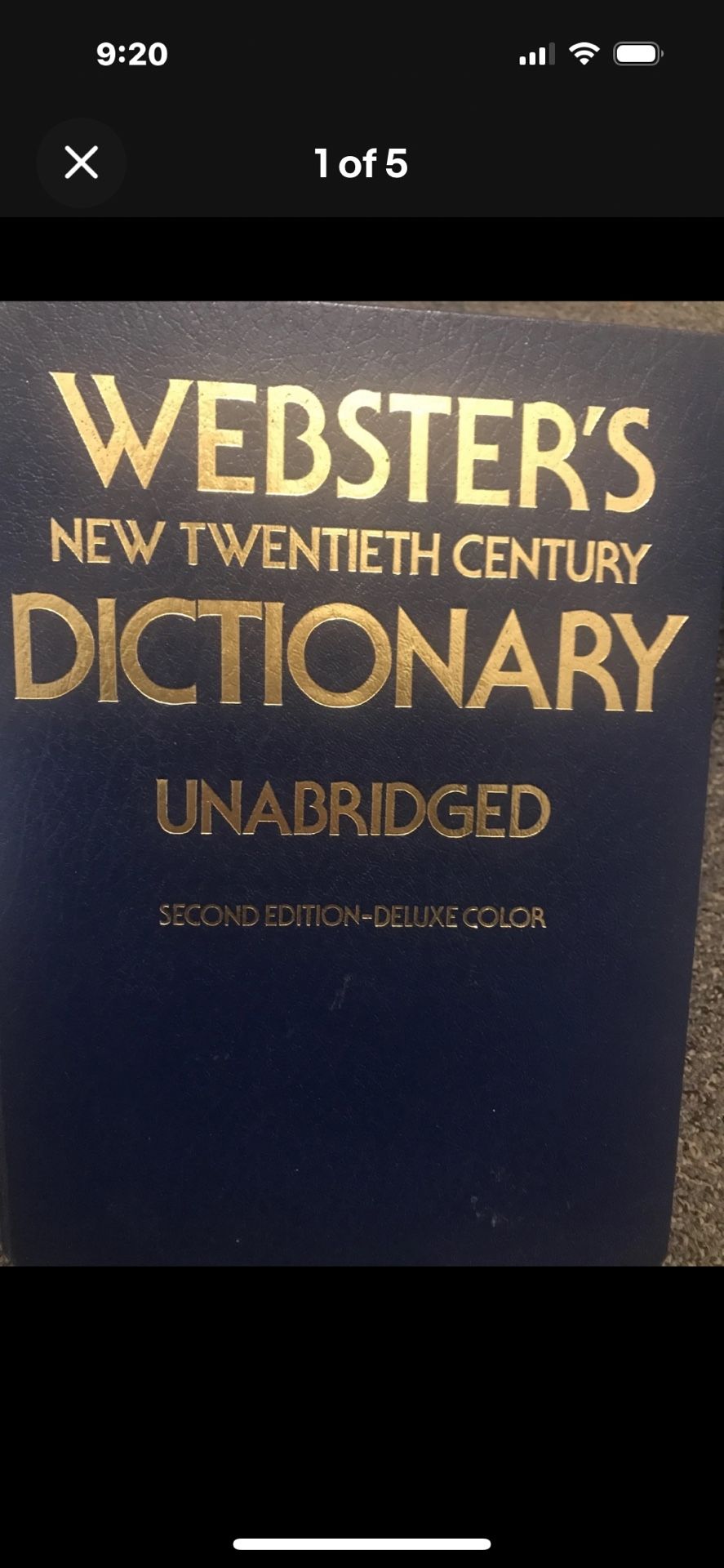 Webster's New Twentieth Century Dictionary Second Edition Unabridged 1979
