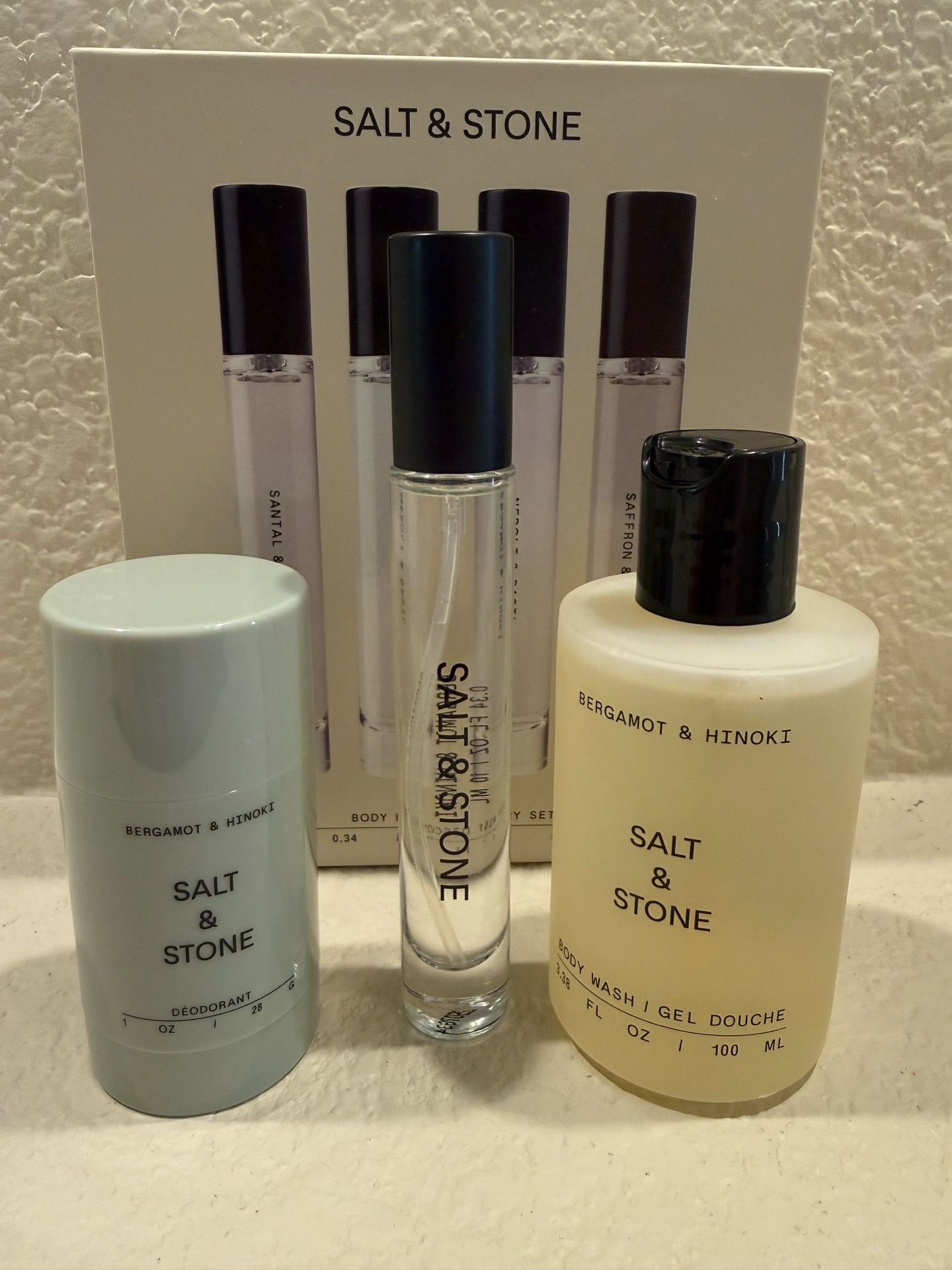 New. Salt and stone trio set bergamot and hinoki