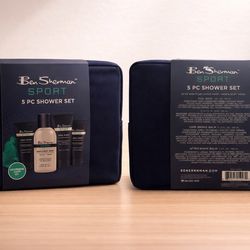 NEW Ben Sherman Sport 5pc Shower Set w/ Travel Bag – Men’s Grooming Kit
