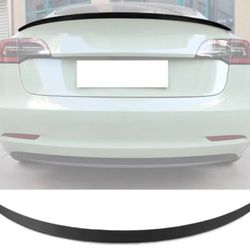 17-22 Tesla Model 3 Sedan 4DR OE Style Rear Trunk Spoiler Wing Matte Black