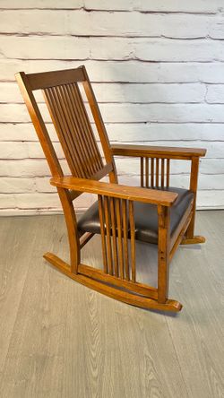 Mission Style Brown Rocking Chair
