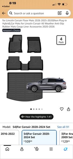 Lincoln Corsair all weather mats