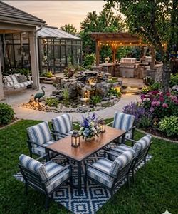 Aluminum patio furniture set aluminum outdoor furniture outdoor patio dining table set patio dining table set brand new deep seating cushions 🆕☑️🚛