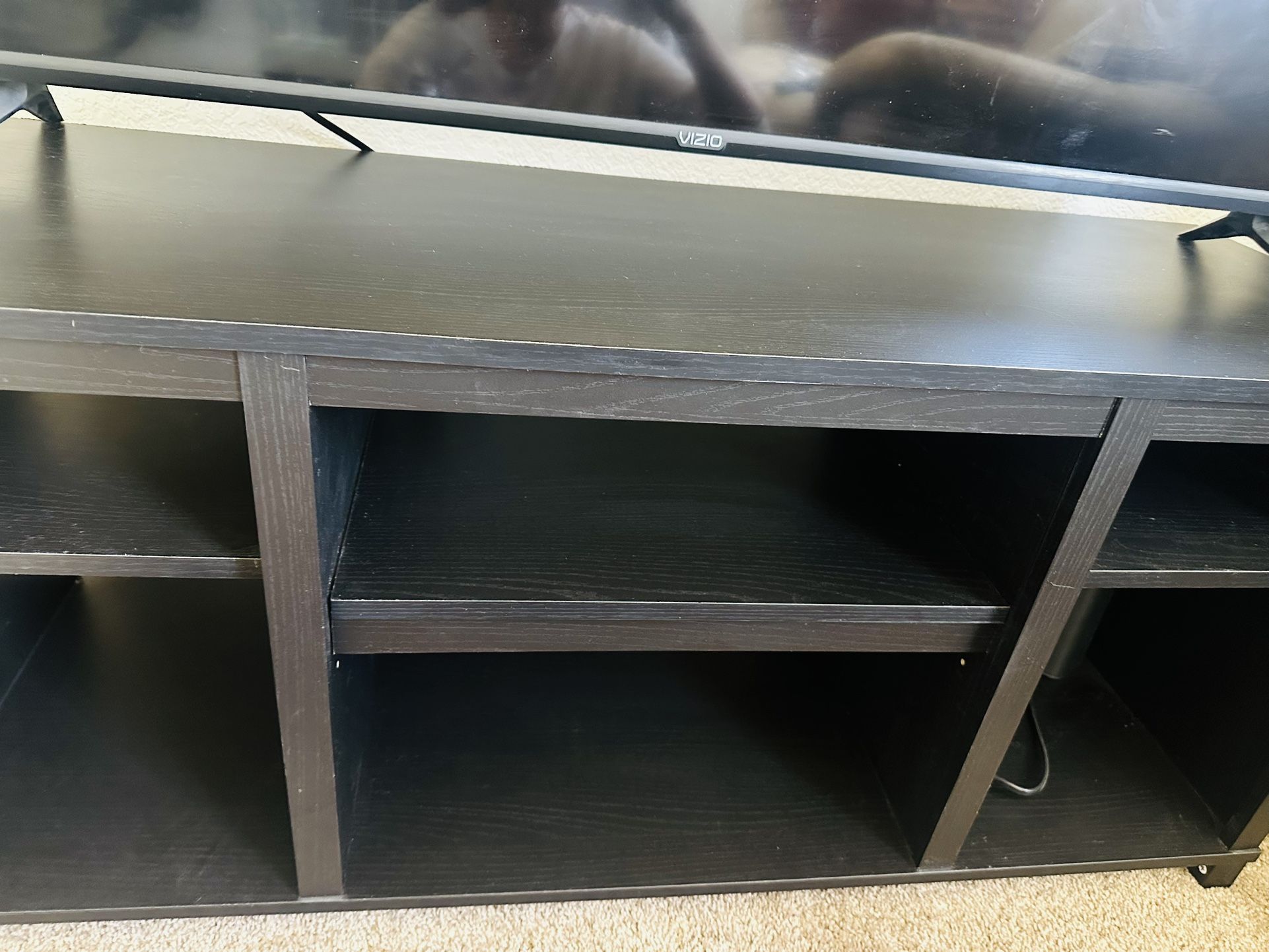 Modern Wooden TV Stand with Shelf Storage