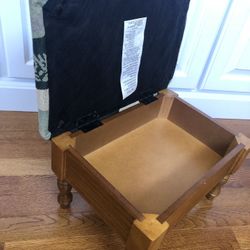 Storage Vintage Tapestry Wooden Foot Stool