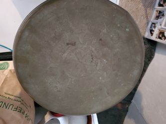 Antique engraved brass stool/chair