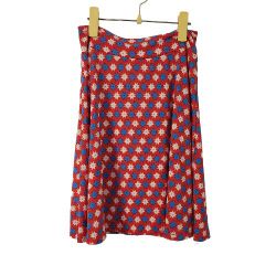 LULAROE Youth Kids Red White Blue Geometric Stars Azure Skirt Sz 14 4th Of July