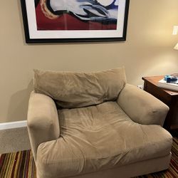 Crate and Barrel Vibe Suede Oversized Armchair Neutral Color