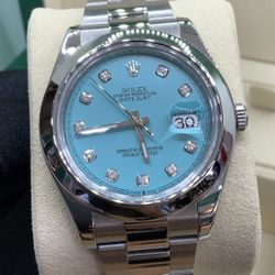 Rolex Datejust 41 Tiffany DIAMOND Dial Stainless & Smooth Bezel