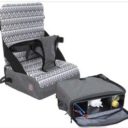 Dreambaby Grab 'N Go Travel Booster Seat - Portable Toddler High Chair for Dining (6M-5Y) with Storage & Shoulder Strap