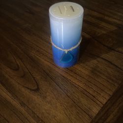 New Sonoma 6” Tall Ocean Sea Glass Candle