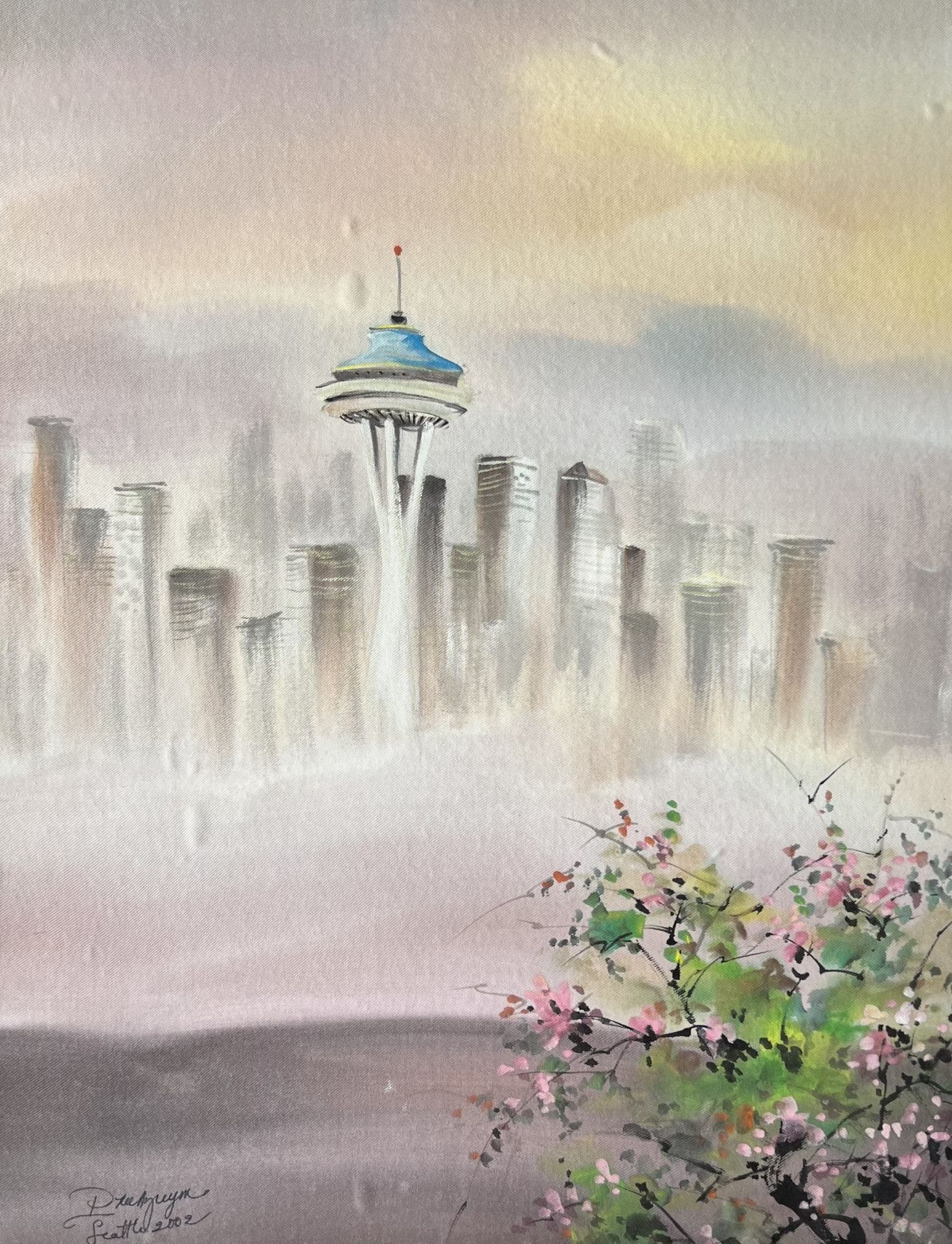 Space Needle Seattle Water Color Painting