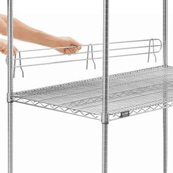 Metro rack 48" x 4" removable chrome metal wire side wall shelf ledge for bulky storage