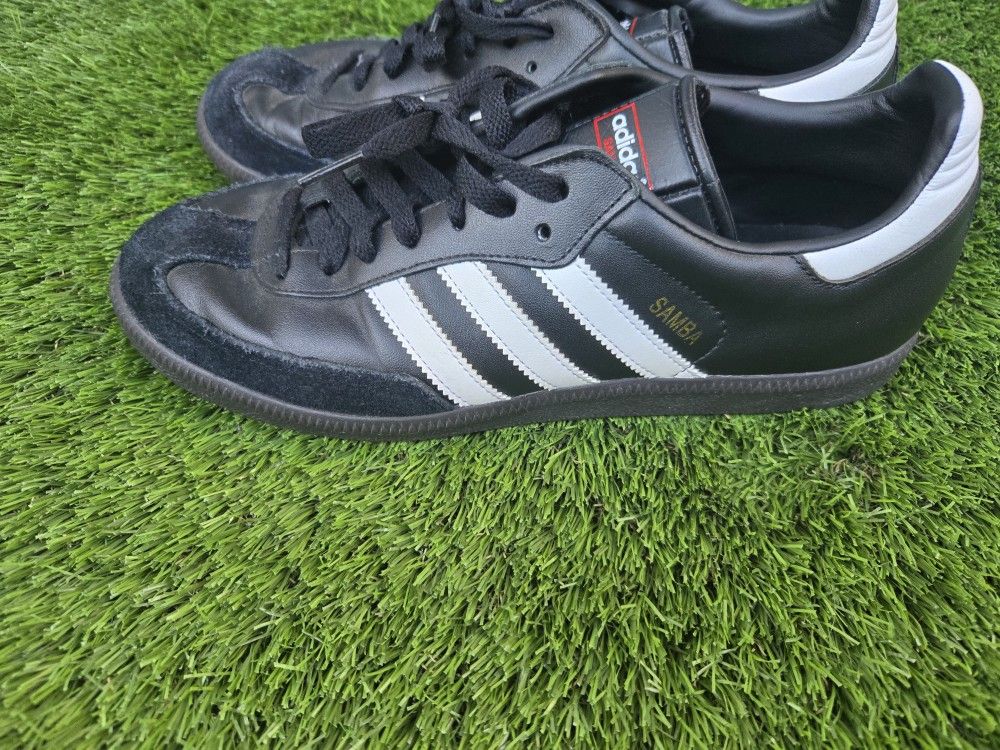 Adidas Mens Shoes Black White 9 .5 Samba Soccer Suede Leather Athletic