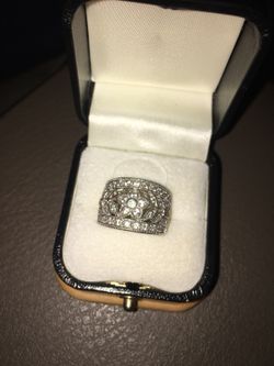Silver & diamond ring marcasite
